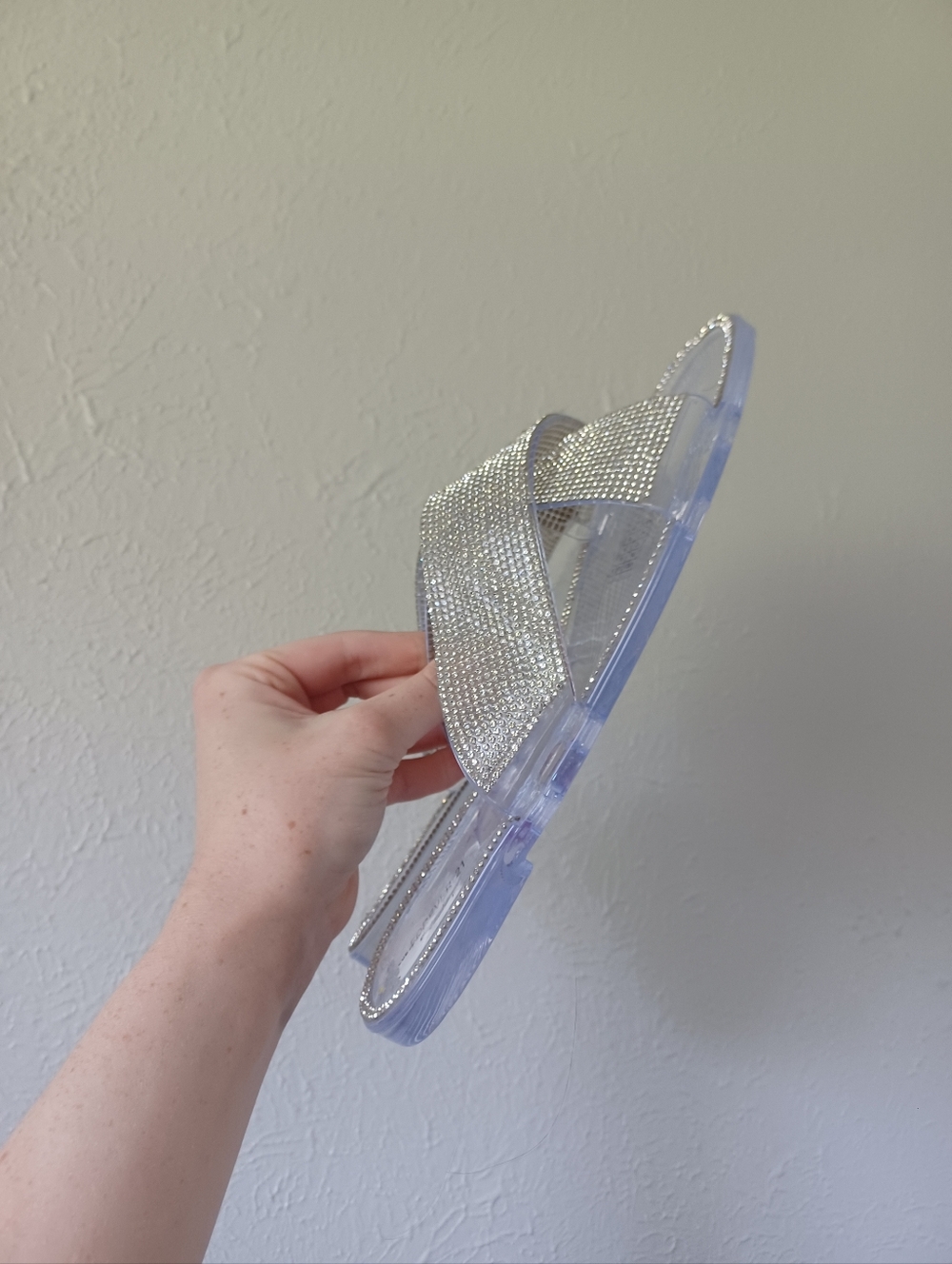 Silver Rhinestone Slide Sandals - Forever 21 - Picture 2 of 8